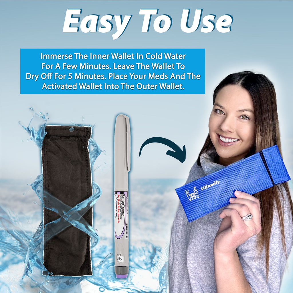 4AllFamily France - Chiller - Sac Isotherme pour Médicament et Insuline - Bleu - Petite Taille - Comment l'utiliser