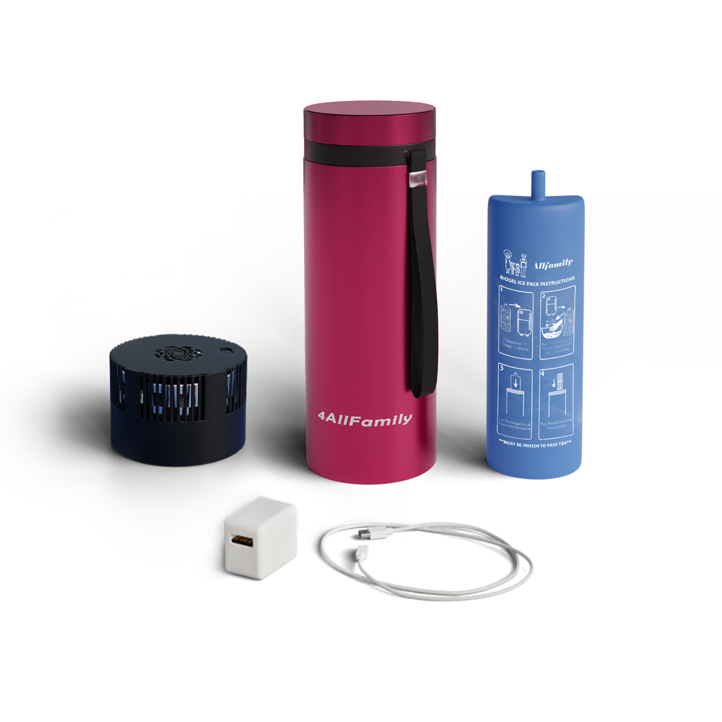 4AllFamily France - Explorer - Glacière de Voyage Pour Médicaments et Insuline - Magenta