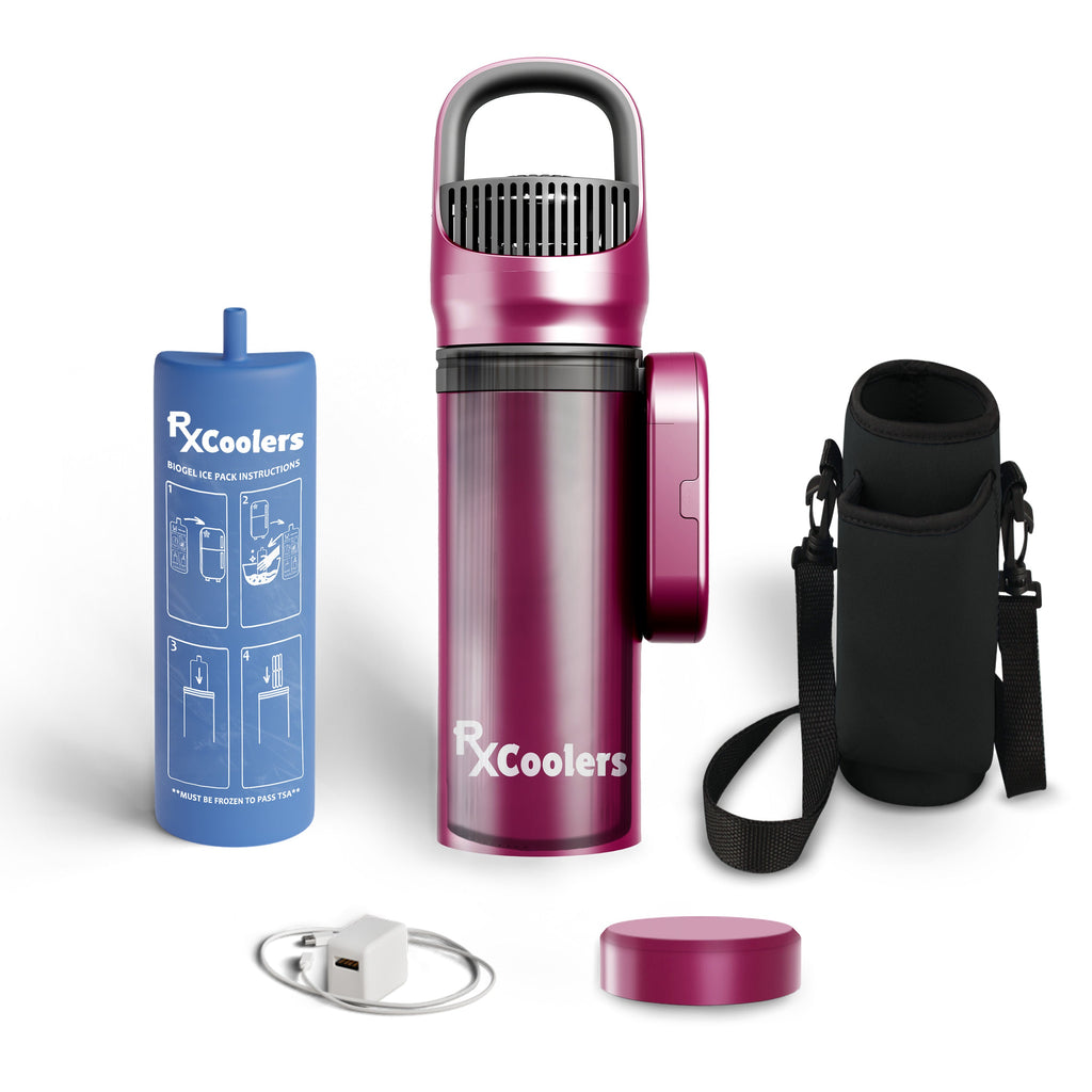 4AllFamily France - RxCoolers Max - Réfrigérateur de Voyage Pour Médicaments et Insuline - Taille XL - Couleur Rouge