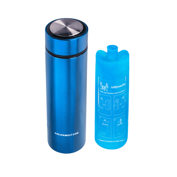 4AllFamily France - Nomad - Glacière Médicale Portable Pour Insuline et Médicaments - Bleue - Taille Medium 