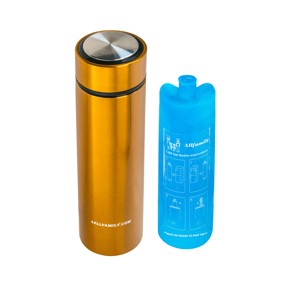 4AllFamily France - Nomad - Glacière Médicale Portable Pour Insuline et Médicaments - Doré - Taille Medium 