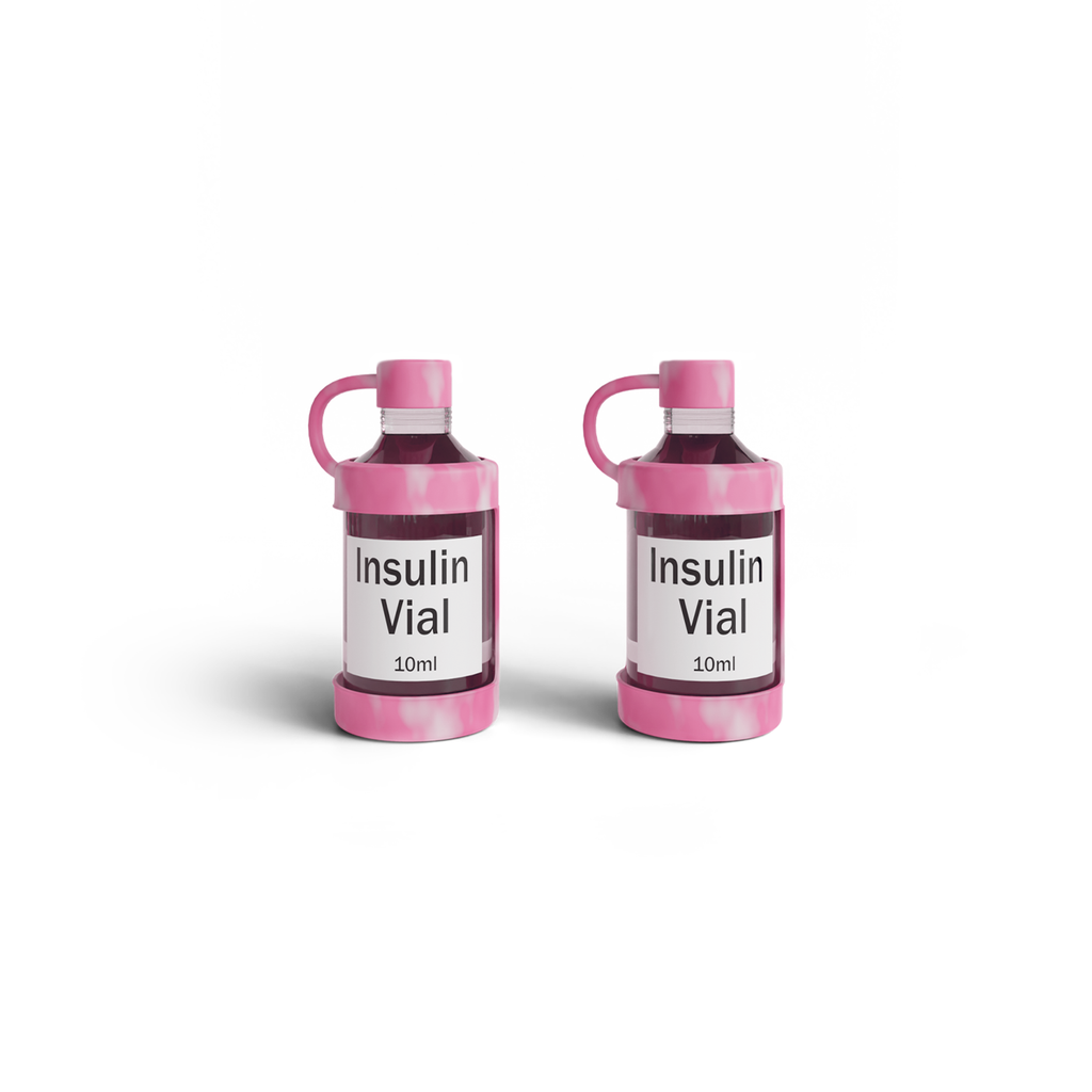 4AllFamily France - Vial Guard - Étui Flacon Insuline - Pack de Deux - Rose