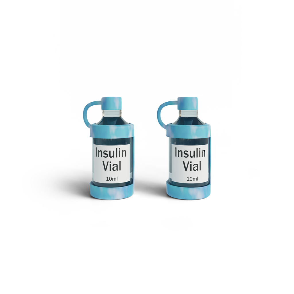 4AllFamily France - Vial Guard - Étui Flacon Insuline - Pack de Deux - Bleu 