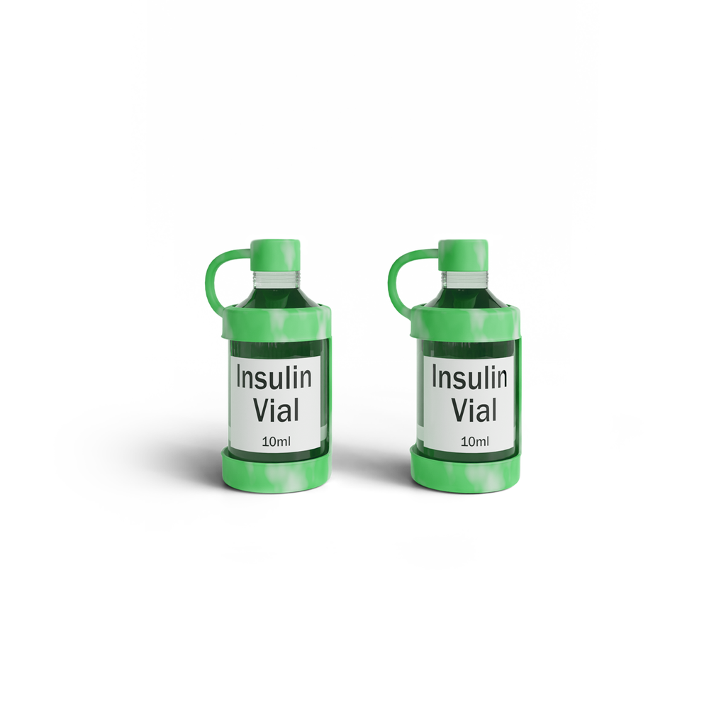 4AllFamily France - Vial Guard - Étui Flacon Insuline - Pack de Deux - Vert